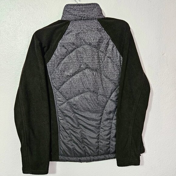 NEW BALANCE WOMEN'S ACTIVE WEAR RUNNING JACKET BLACK.GRAY FLEECE LINED   SZ L - Picture 2 of 8